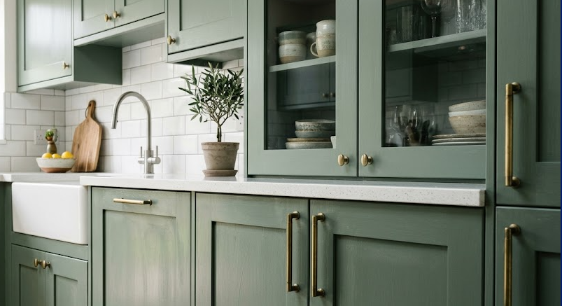 Painted cabinet planning card for kitchens, islands, vanities, and built-ins in The Ledges
